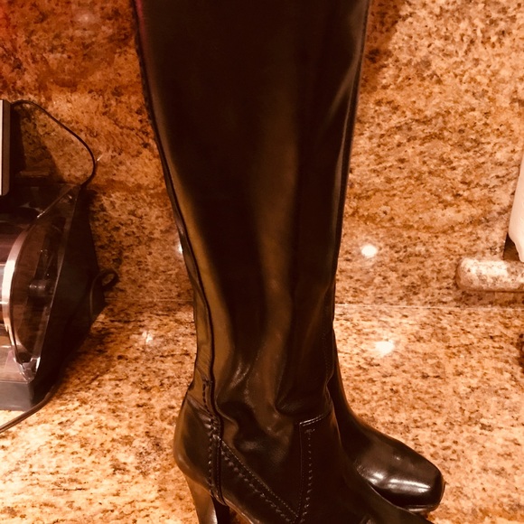 NWOT Franco Sarto Black tall leather  Boots - Picture 7 of 8